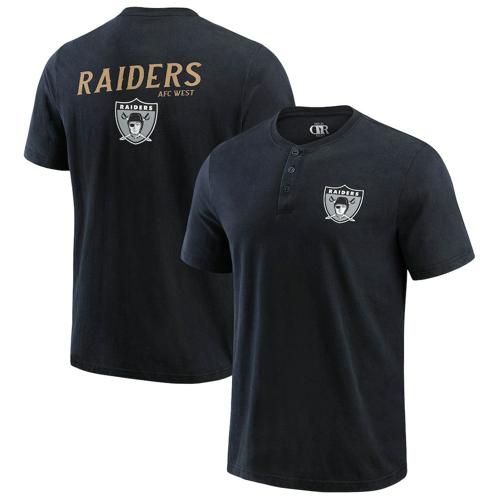 Darius Rucker Collection Washed Henley T-Shirt - Las Vegas Raiders
