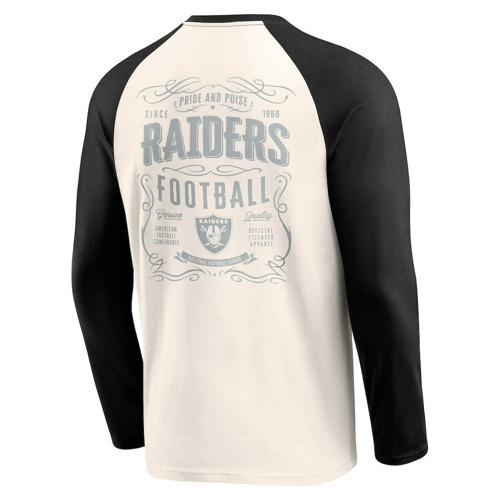 Darius Rucker Collection Raglan Henley T-Shirt - Las Vegas Raiders