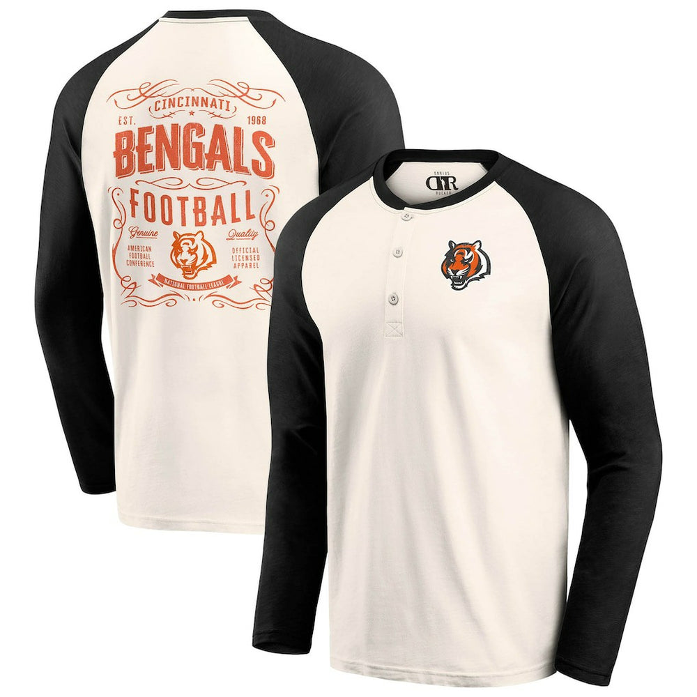 Darius Rucker Collection Raglan Henley T-Shirt - Cincinnati Bengals