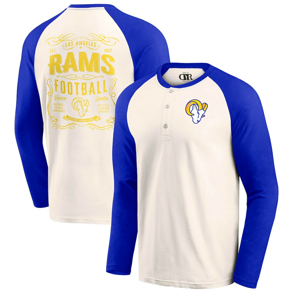 Darius Rucker Collection Raglan Henley T-Shirt - Los Angeles Rams