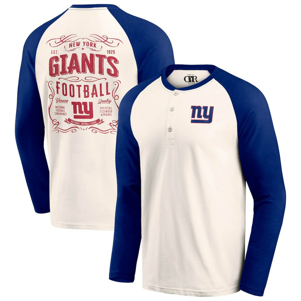 Darius Rucker Collection Raglan Henley T-Shirt - New York Giants