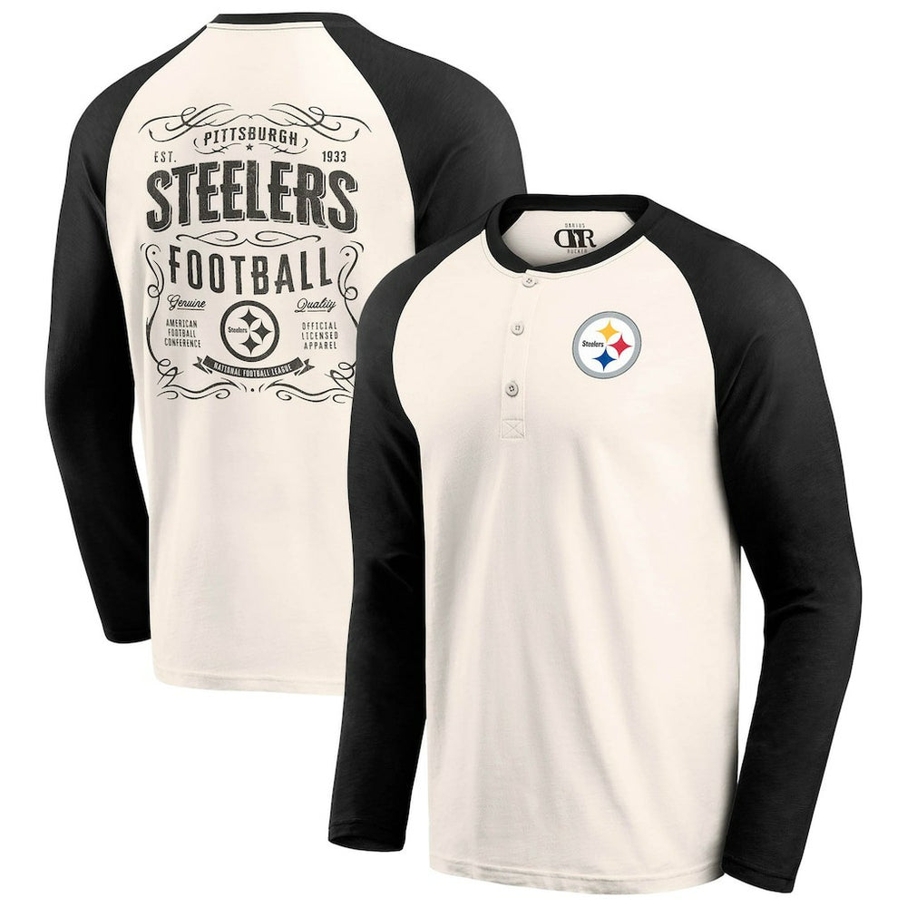 Darius Rucker Collection Raglan Henley T-Shirt - Pittsburgh Steelers