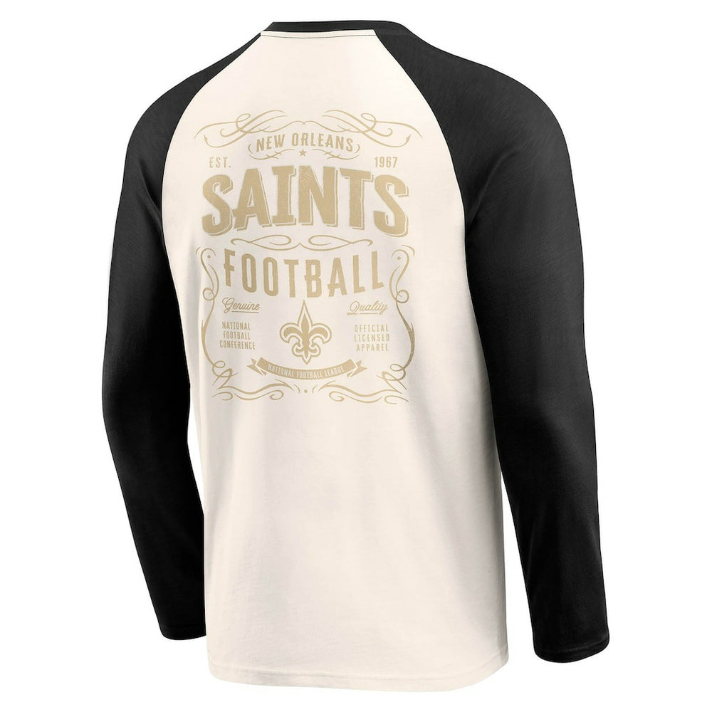 Darius Rucker Collection Raglan Henley T-Shirt - New Orleans Saints