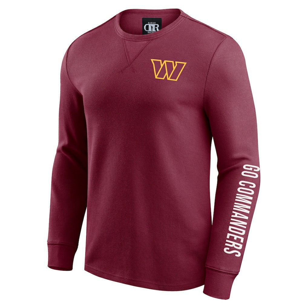 Darius Rucker Collection Washed Waffle-Knit Long Sleeve T-Shirt - Washington Commanders