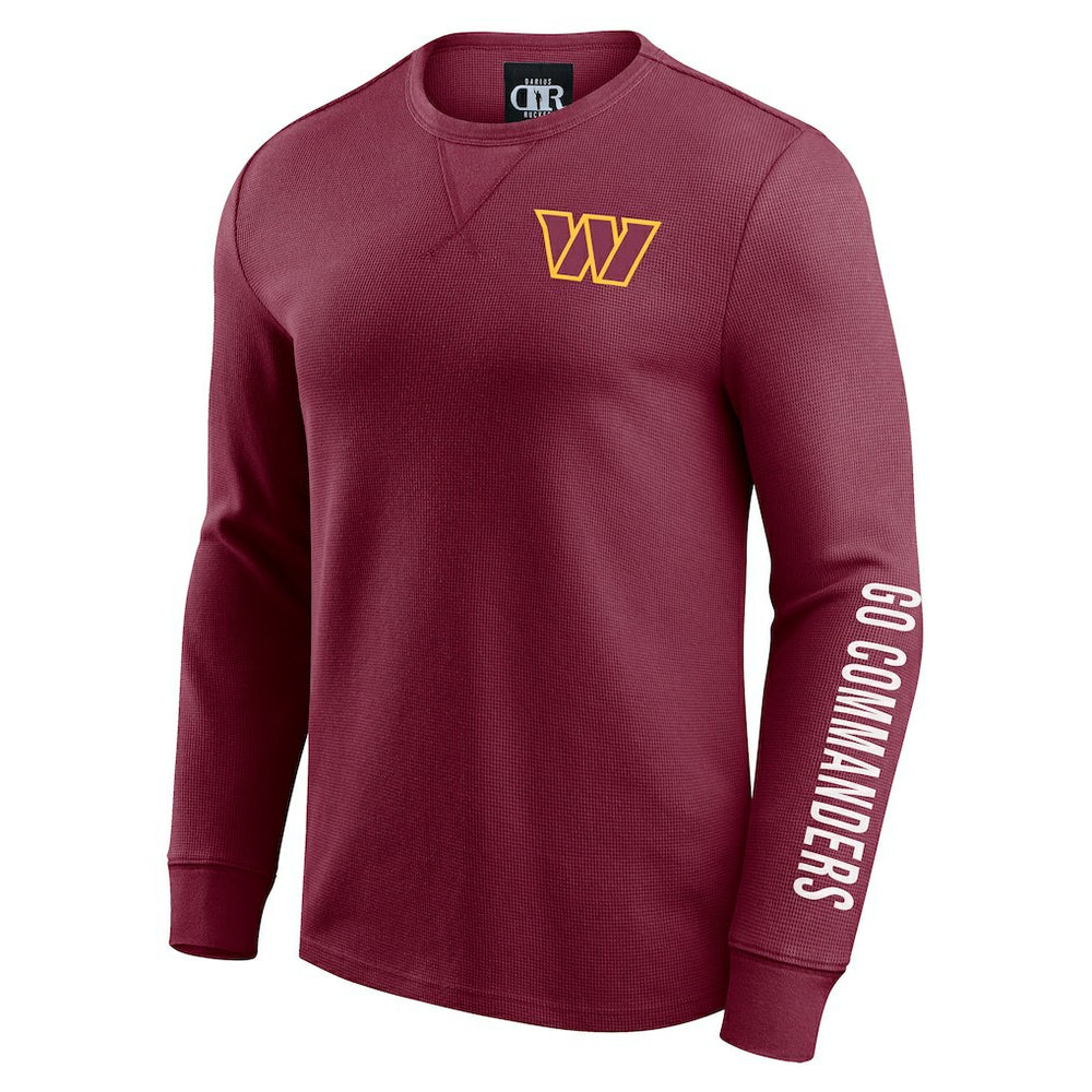 Darius Rucker Collection Washed Waffle-Knit Long Sleeve T-Shirt - Washington Commanders