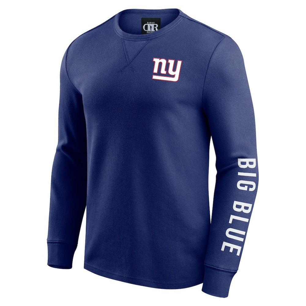Darius Rucker Collection Washed Waffle-Knit Long Sleeve T-Shirt - New York Giants