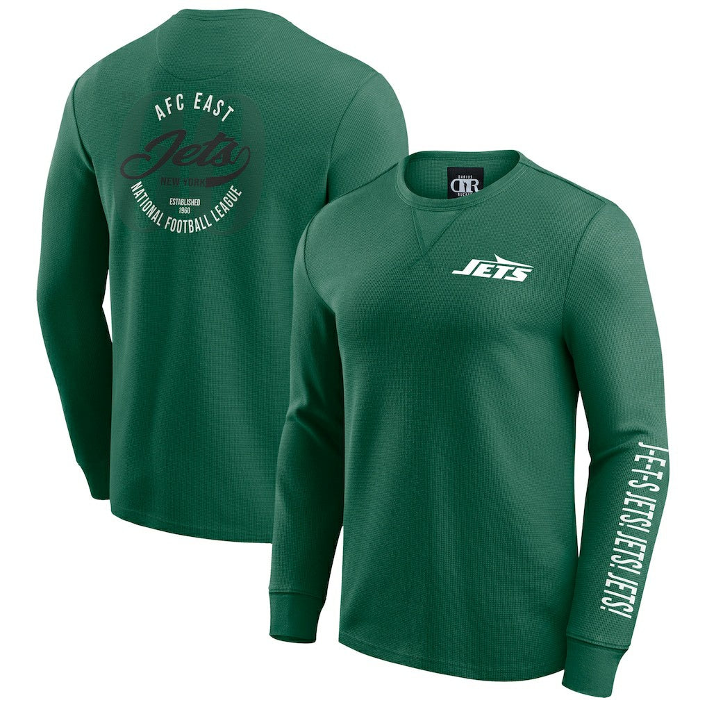 Darius Rucker Collection Washed Waffle-Knit Long Sleeve T-Shirt - New York Jets