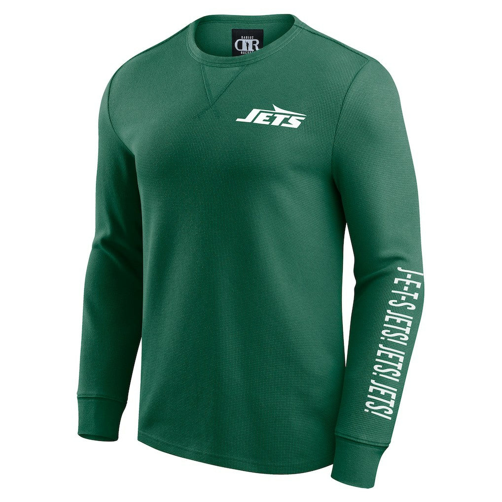 Darius Rucker Collection Washed Waffle-Knit Long Sleeve T-Shirt - New York Jets