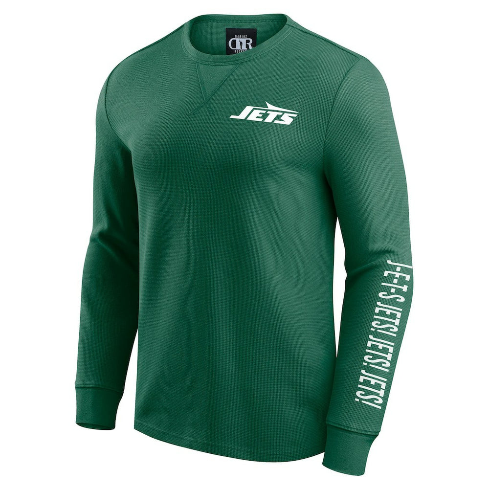 Darius Rucker Collection Washed Waffle-Knit Long Sleeve T-Shirt - New York Jets