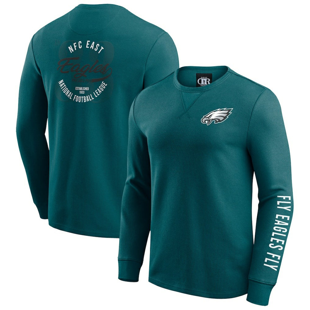 Darius Rucker Collection Washed Waffle-Knit Long Sleeve T-Shirt - Philadelphia Eagles