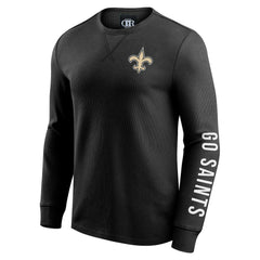 Darius Rucker Collection Washed Waffle-Knit Long Sleeve T-Shirt - New Orleans Saints