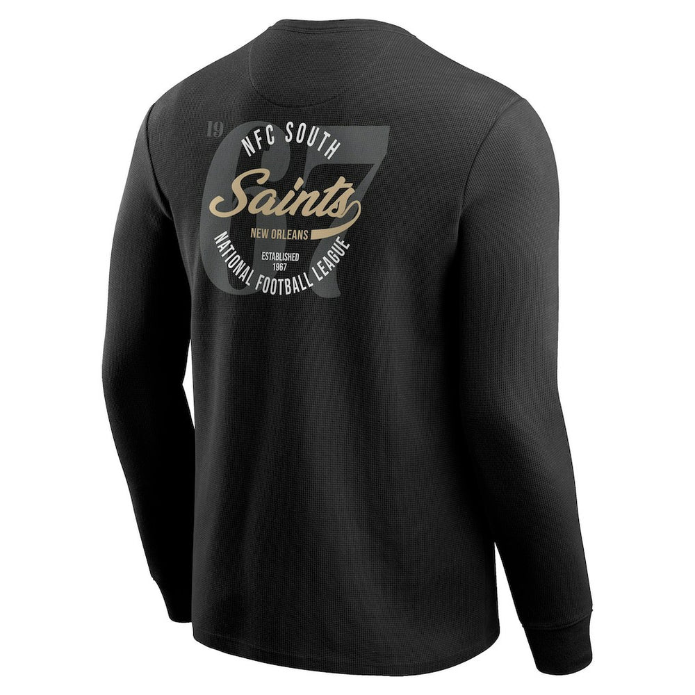 Darius Rucker Collection Washed Waffle-Knit Long Sleeve T-Shirt - New Orleans Saints