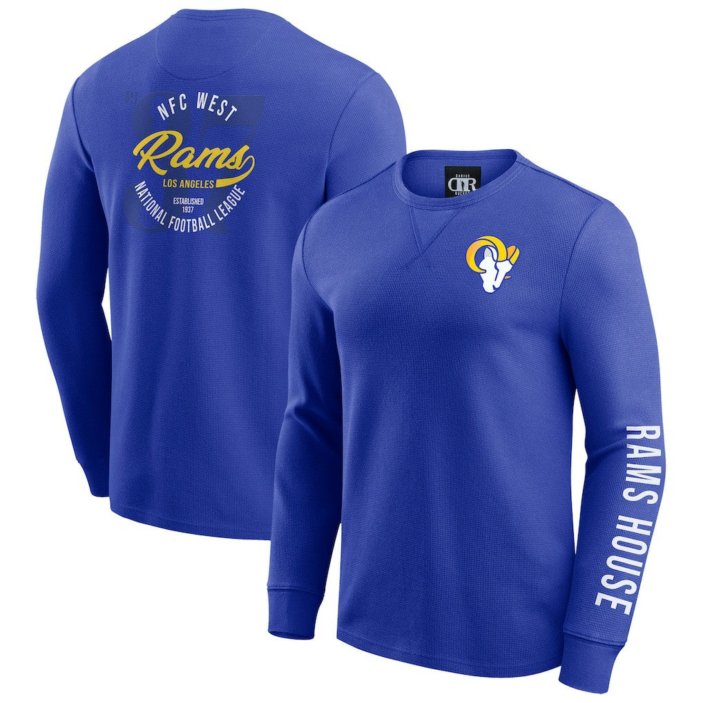 Darius Rucker Collection Washed Waffle-Knit Long Sleeve T-Shirt - Los Angeles Rams