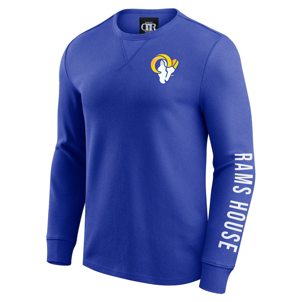 Darius Rucker Collection Washed Waffle-Knit Long Sleeve T-Shirt - Los Angeles Rams