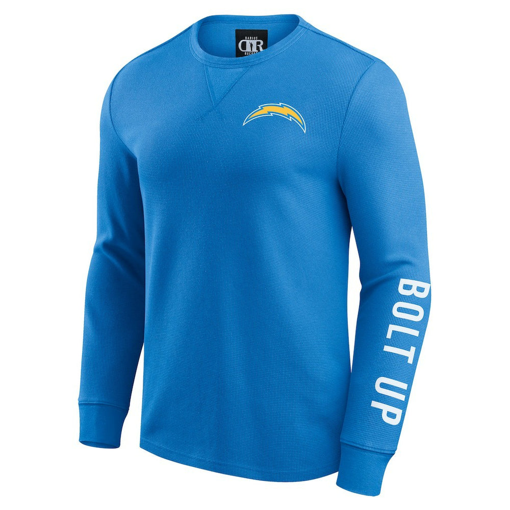 Darius Rucker Collection Washed Waffle-Knit Long Sleeve T-Shirt - Los Angeles Chargers
