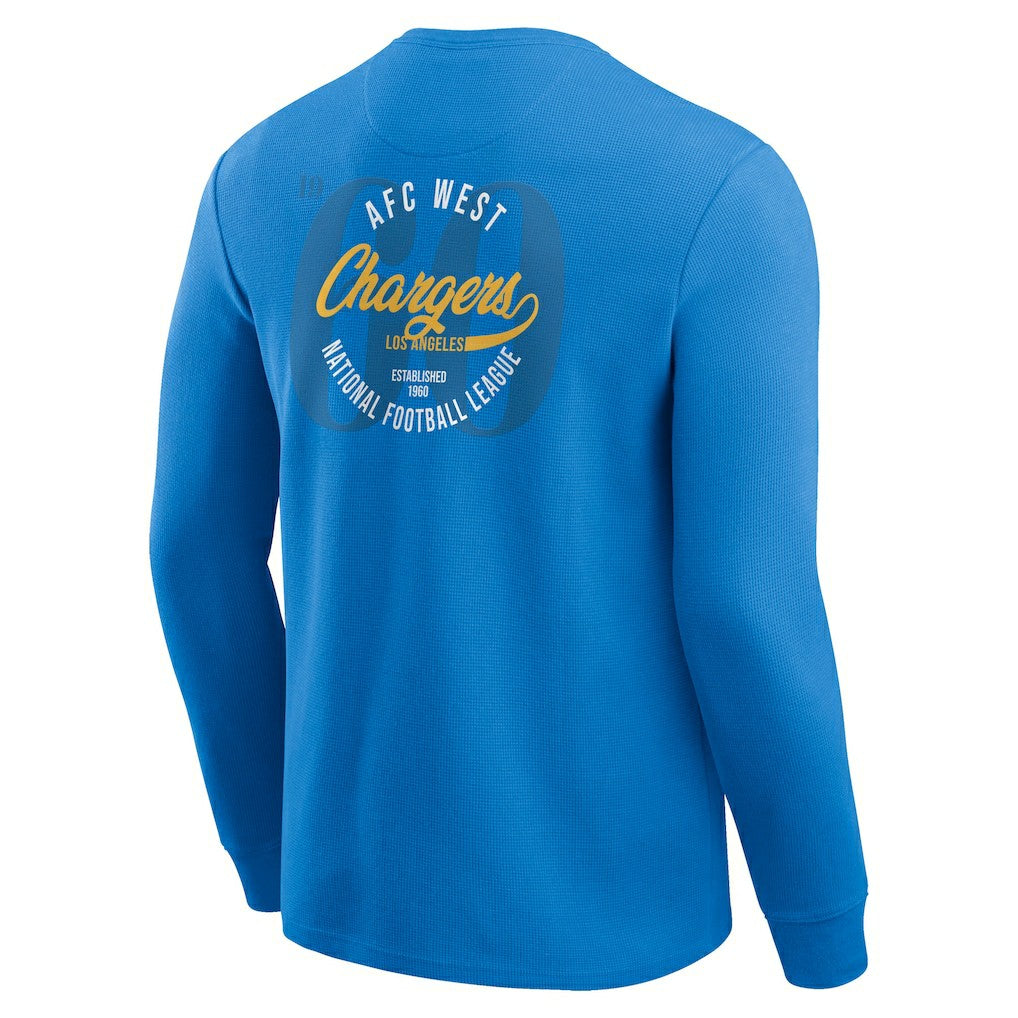 Darius Rucker Collection Washed Waffle-Knit Long Sleeve T-Shirt - Los Angeles Chargers