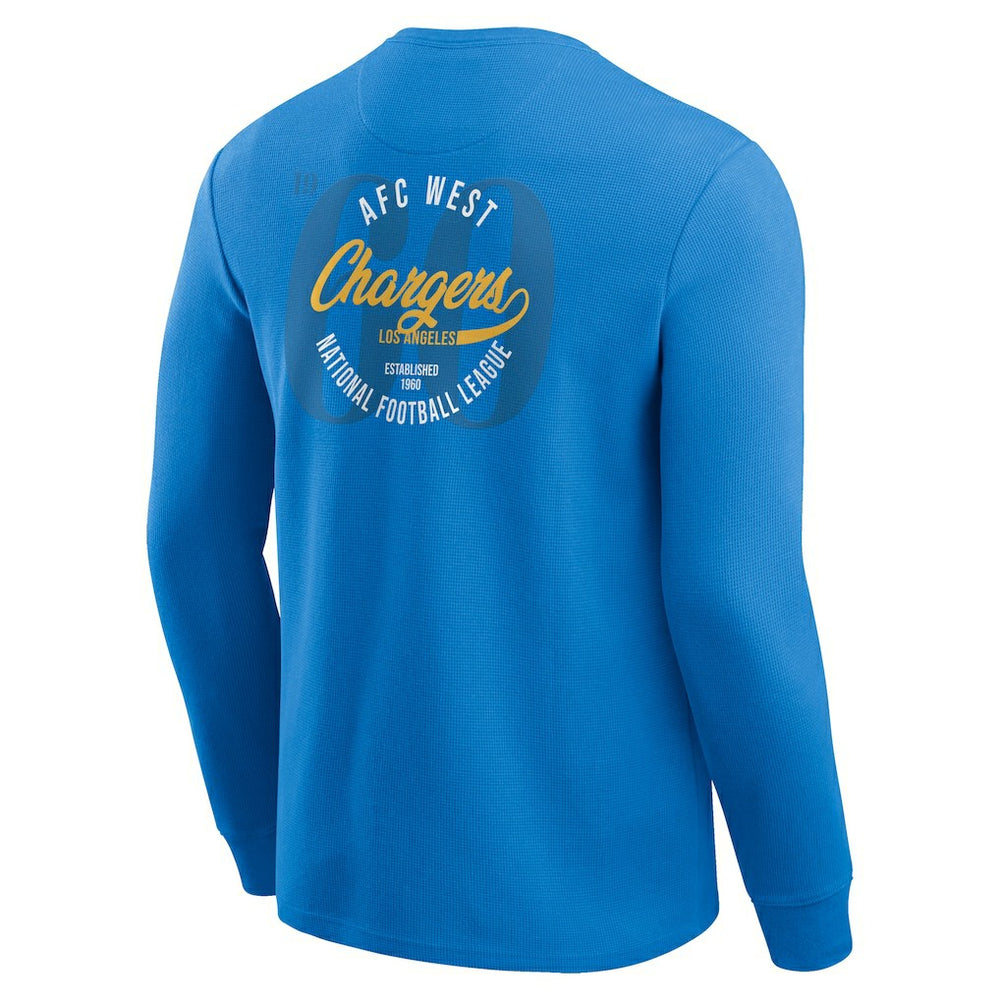 Darius Rucker Collection Washed Waffle-Knit Long Sleeve T-Shirt - Los Angeles Chargers