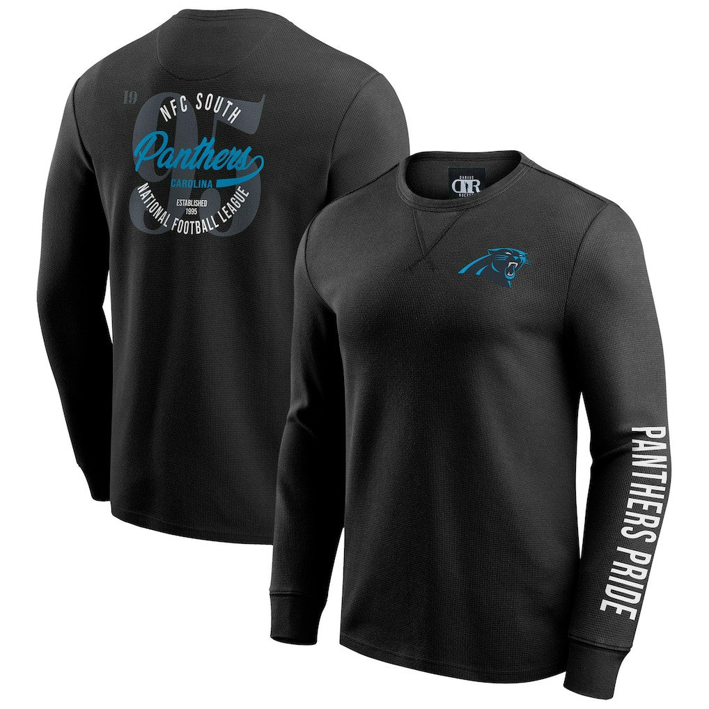 Darius Rucker Collection Washed Waffle-Knit Long Sleeve T-Shirt - Carolina Panthers