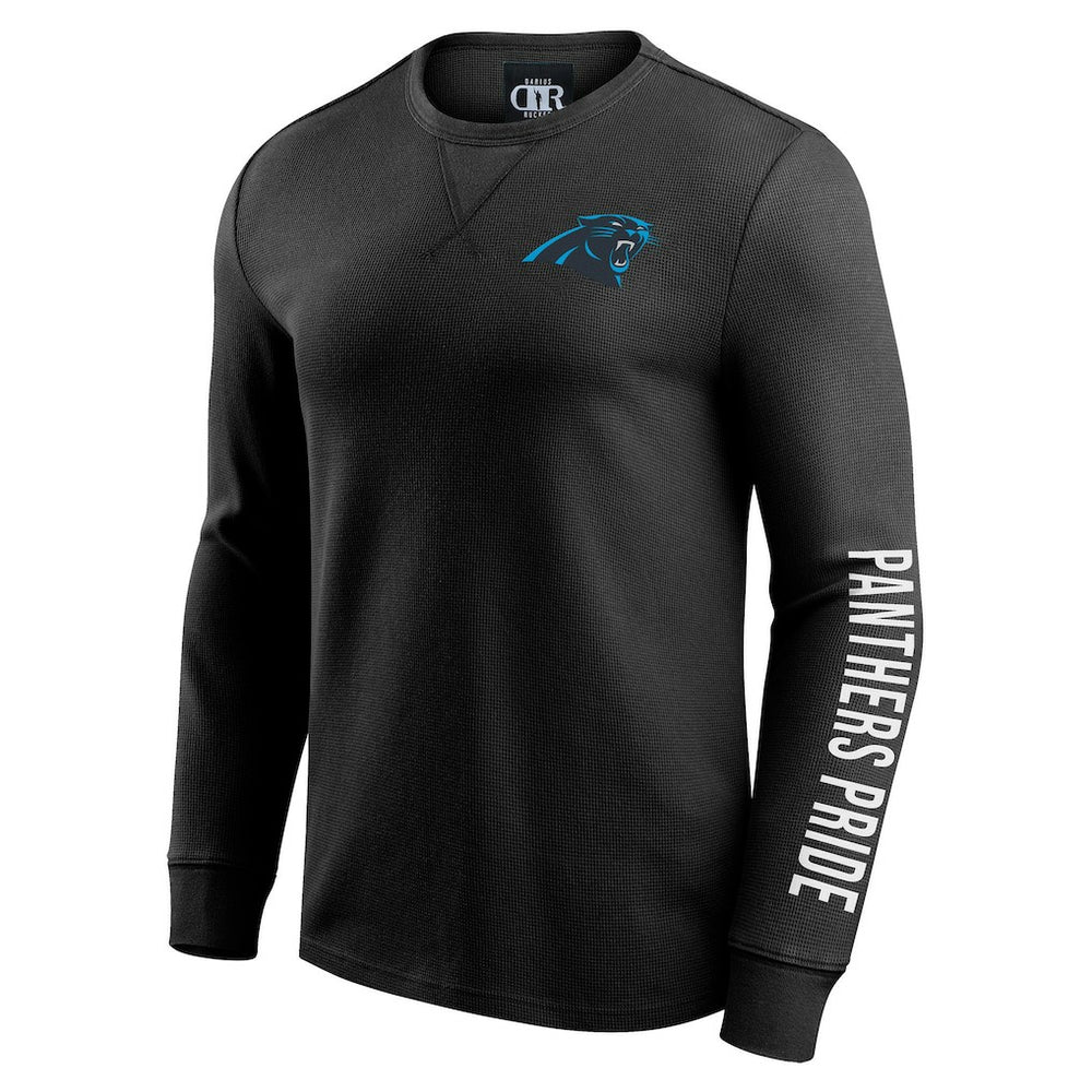 Darius Rucker Collection Washed Waffle-Knit Long Sleeve T-Shirt - Carolina Panthers