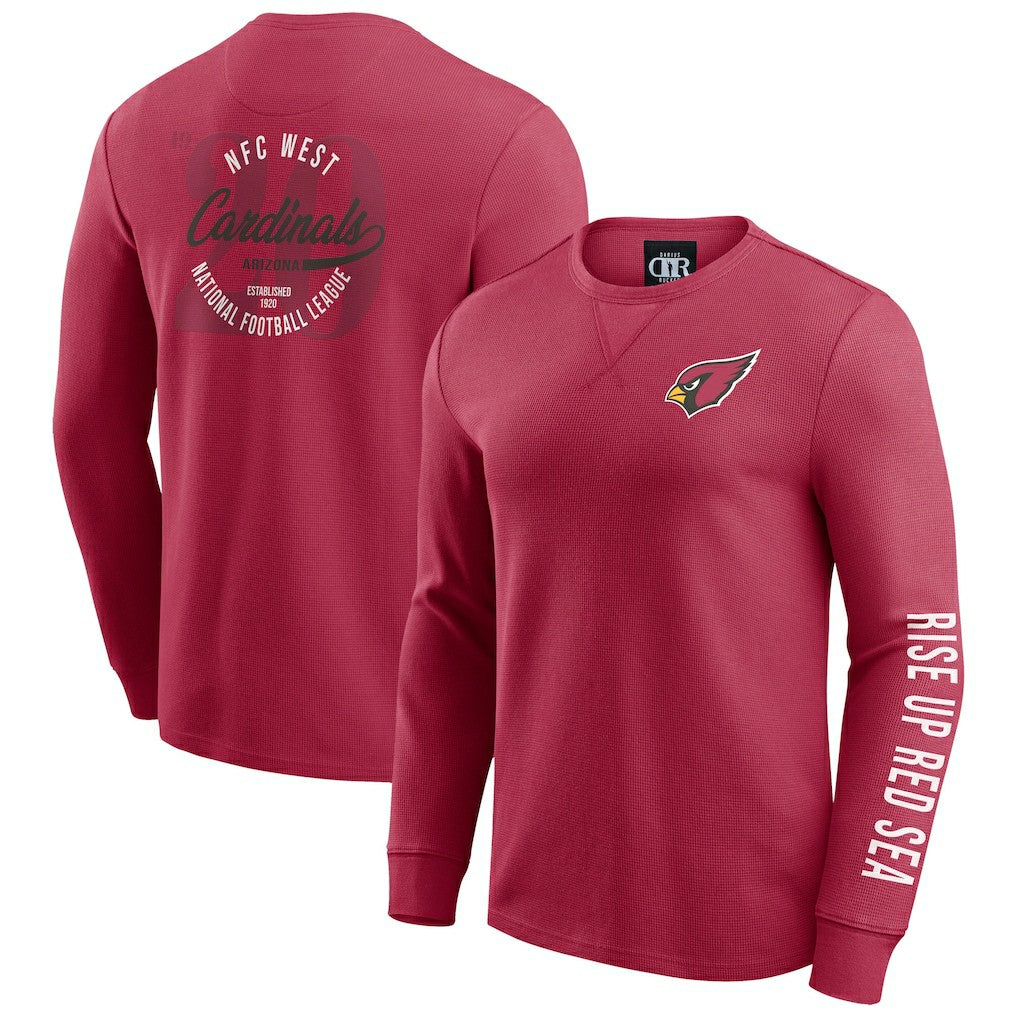 Darius Rucker Collection Washed Waffle-Knit Long Sleeve T-Shirt - Arizona Cardinals