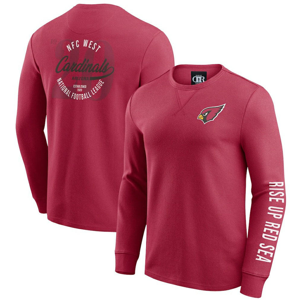 Darius Rucker Collection Washed Waffle-Knit Long Sleeve T-Shirt - Arizona Cardinals