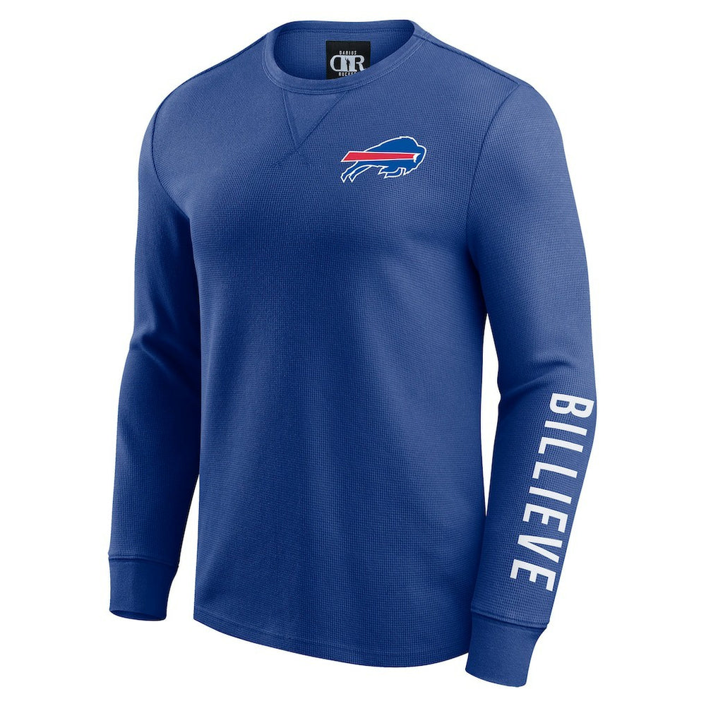 Darius Rucker Collection Washed Waffle-Knit Long Sleeve T-Shirt - Buffalo Bills