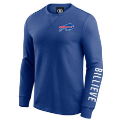 Darius Rucker Collection Washed Waffle-Knit Long Sleeve T-Shirt - Buffalo Bills
