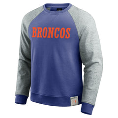 Darius Rucker Collection Throwback Color Block Raglan Pullover Sweatshirt - Denver Broncos