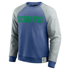 Darius Rucker Collection Throwback Color Block Raglan Pullover Sweatshirt - Seattle Seahawks