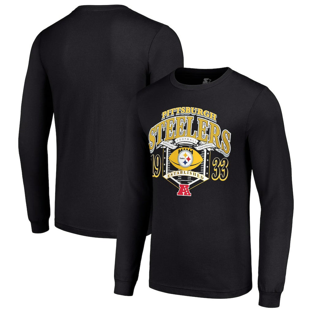 Starter Retro Long Sleeve Graphic T-Shirt - Pittsburgh Steelers