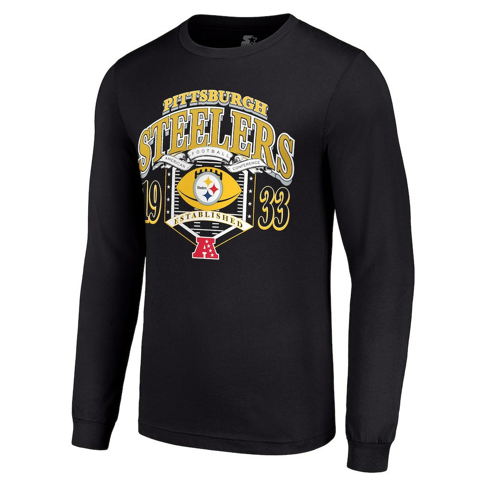 Starter Retro Long Sleeve Graphic T-Shirt - Pittsburgh Steelers