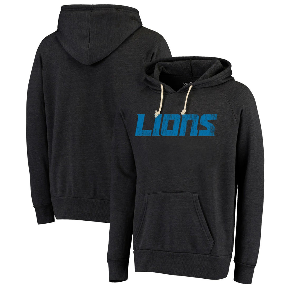 Majestic Threads Raglan Tri-Blend Pullover Hoodie - Detroit Lions