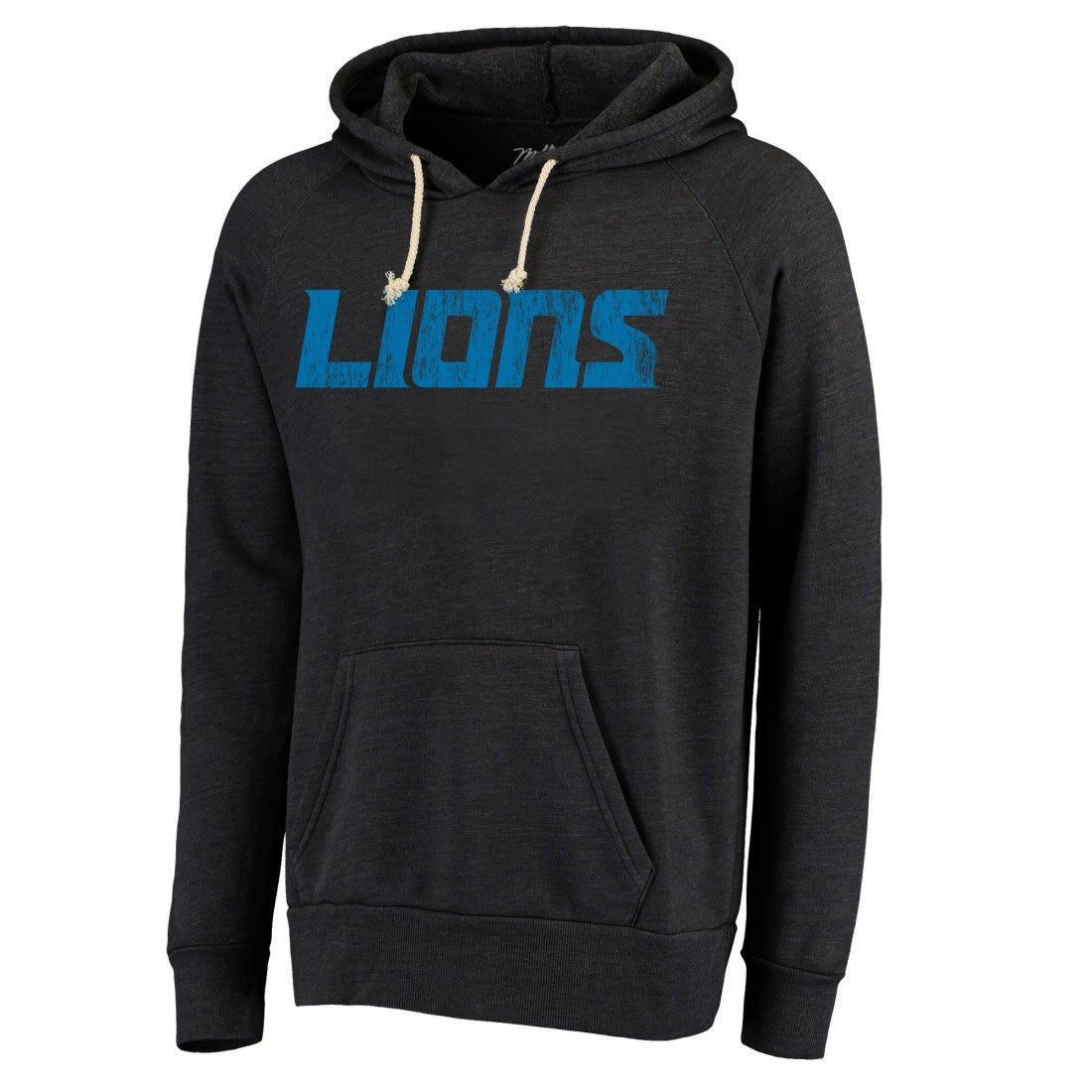 Majestic Threads Raglan Tri-Blend Pullover Hoodie - Detroit Lions