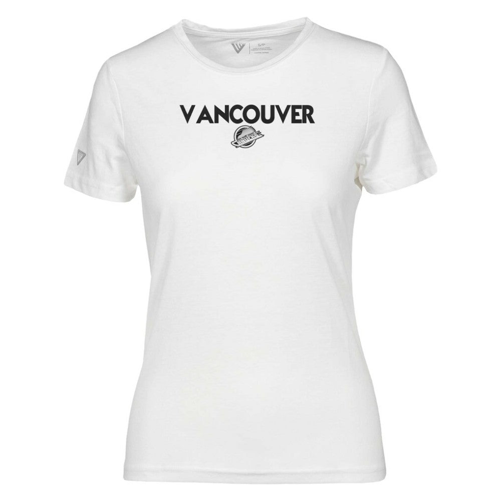 NHL White Vancouver Canucks Levelwear Women's Maddox City Capsule T-Shirt