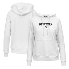 NHL White New York Rangers Levelwear Women's Adorn City Capsule Pullover Hoodie