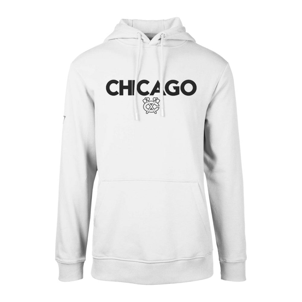 NHL White Chicago Blackhawks Levelwear Podium City Capsule Pullover Hoodie