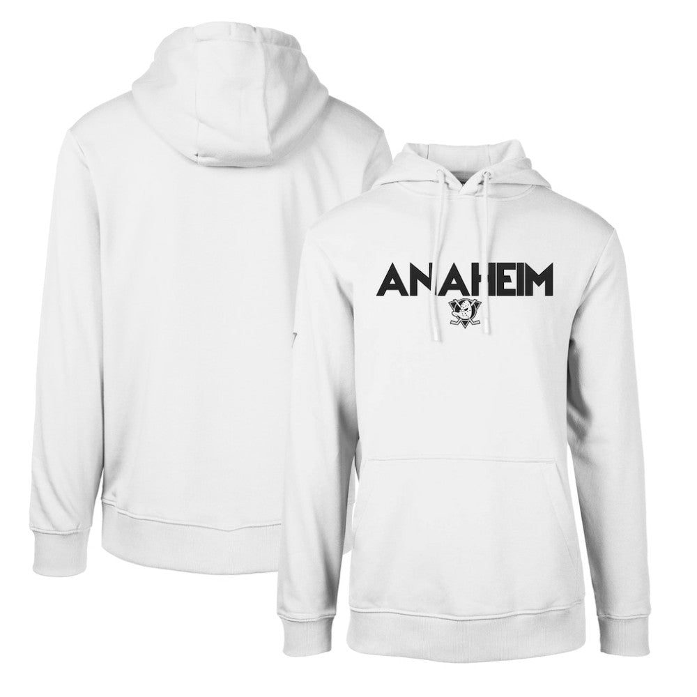 NHL White Anaheim Ducks Levelwear Podium City Capsule Pullover Hoodie