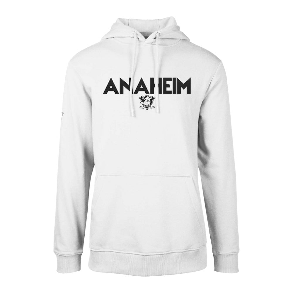 NHL White Anaheim Ducks Levelwear Podium City Capsule Pullover Hoodie