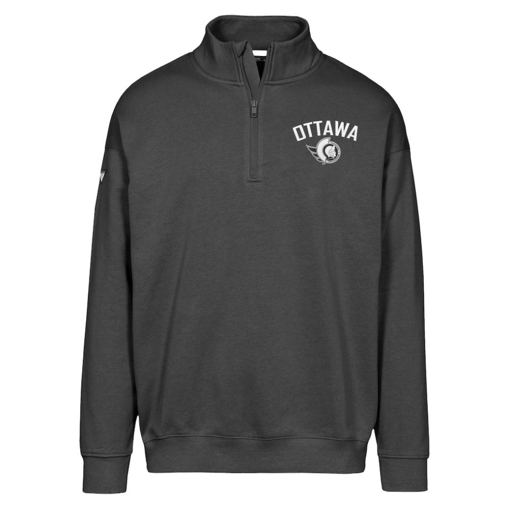 NHL Black Ottawa Senators Levelwear Murray City Capsule Quarter-Zip Sweatshirt