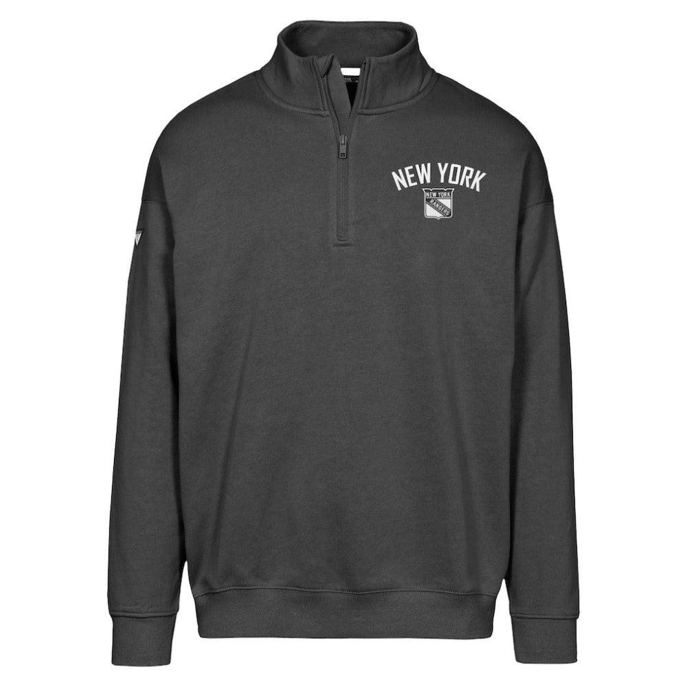 NHL Black New York Rangers Levelwear Murray City Capsule Quarter-Zip Sweatshirt