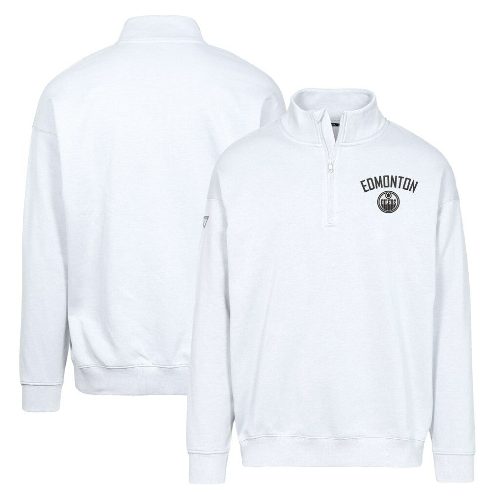 NHL White Edmonton Oilers Levelwear Murray City Capsule Quarter-Zip Sweatshirt