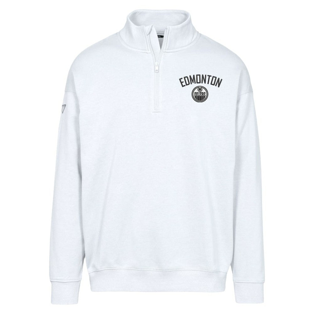 NHL White Edmonton Oilers Levelwear Murray City Capsule Quarter-Zip Sweatshirt