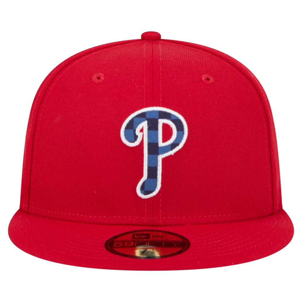 MLB Philadelphia Phillies New Era Checkered Undervisor 59FIFTY Fitted Hat