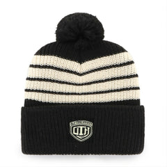 NHL Black Chicago Blackhawks '47 Old Time Hockey Barn Cuffed Knit Hat with Pom