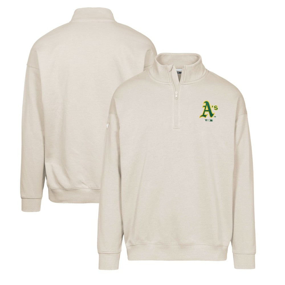 MLB Athletics Levelwear Murray Core Logo Quarter-Zip Pullover Top