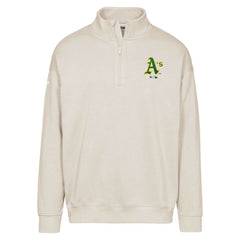 MLB Athletics Levelwear Murray Core Logo Quarter-Zip Pullover Top