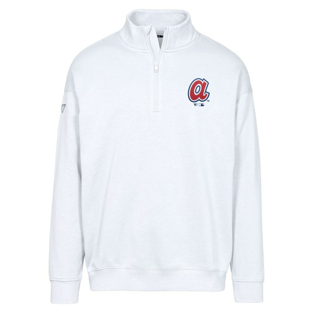 MLB Atlanta Braves Levelwear Murray Core Logo Quarter-Zip Pullover Top