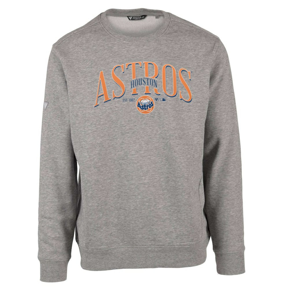 MLB Houston Astros Levelwear Zane Cooperstown Collection Retro Spellout Pullover Sweatshirt