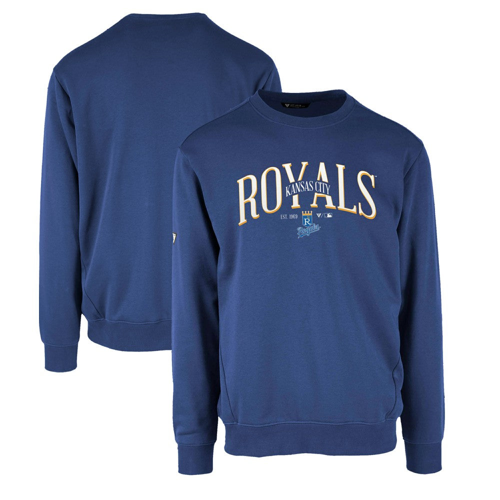 MLB Kansas City Royals Levelwear Zane Cooperstown Collection Retro Spellout Pullover Sweatshirt