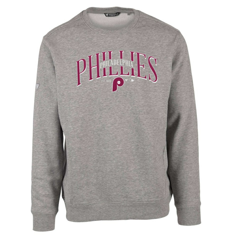 MLB Philadelphia Phillies Levelwear Zane Cooperstown Collection Retro Spellout Pullover Sweatshirt